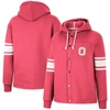 COLOSSEUM COLOSSEUM SCARLET OHIO STATE BUCKEYES MIA STRIPED FULL-SNAP HOODIE JACKET