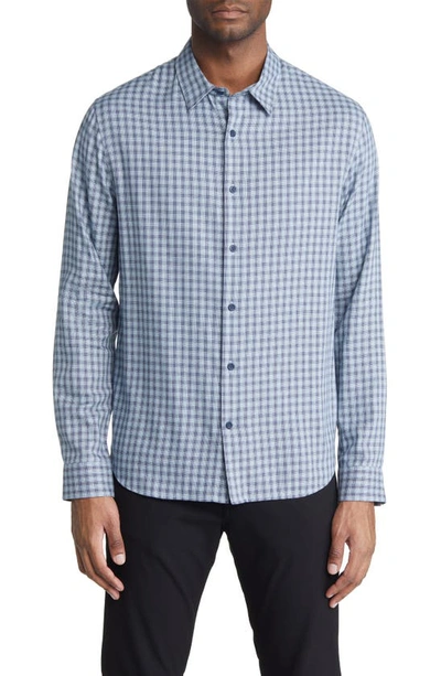 Vince Fairview Shadow Plaid Button-up Shirt In Oxford Blue