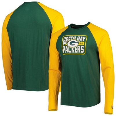 New Era Green Green Bay Packers Current Raglan Long Sleeve T-shirt