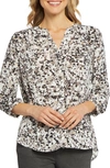 Nydj High-low Crepe Blouse In Secret Cove