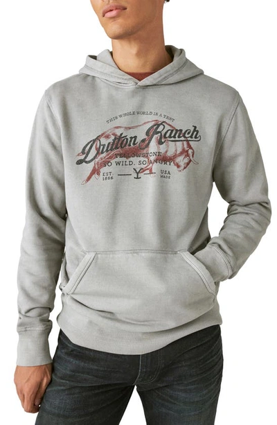 Lucky Brand Yellowstone Dutton Ranch Hoodie In Steel Gray