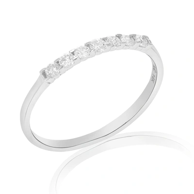 Vir Jewels 1/4 Cttw 7 Stones Diamond Wedding Band 14k White Gold Bridal Rind Round In Silver