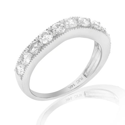 Vir Jewels 1 Cttw Diamond V Shape Wedding Band In 14k White Gold In Silver