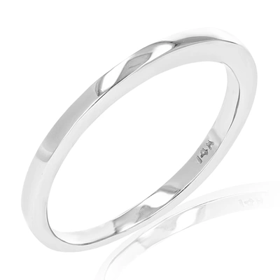Vir Jewels Solid Wedding Band Bridal Ring 14k White Gold In Silver