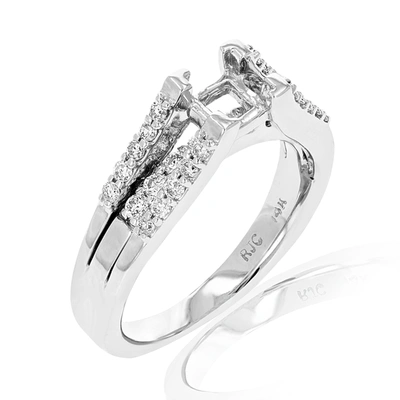 Vir Jewels 1/2 Cttw Semi Mount Diamond Engagement Ring 14k White Gold Princess In Silver