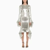 Ami Alexandre Mattiussi Sequin-embellished Midi Dress In Metal