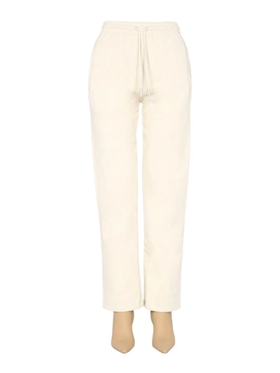 Off-white Stylish Mini Jogging Pants With Elastic Waist