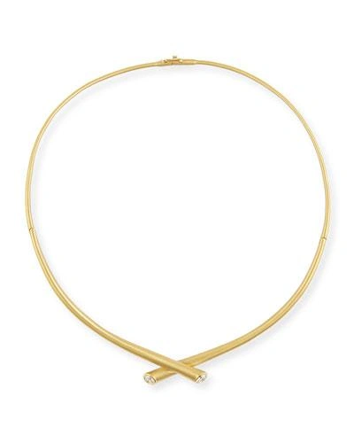 Carelle 18k Gold Collar Necklace With Diamonds