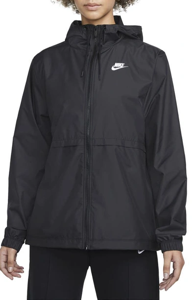 Nike Women's  Sportswear Essential Repel Woven Jacket In Black/white