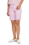 Nydj Ella Floral Print Side Slit Bermuda Shorts In Crepe Valley