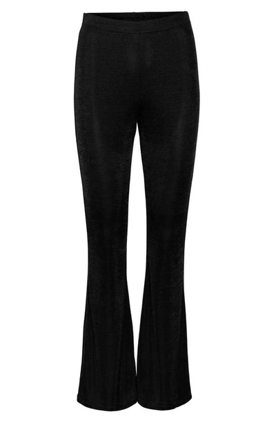 Noisy May Jordan Flare Leg Knit Pants In Black