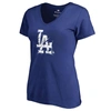 Fanatics Branded Royal Los Angeles Dodgers Splatter Logo V-neck T-shirt In Royal