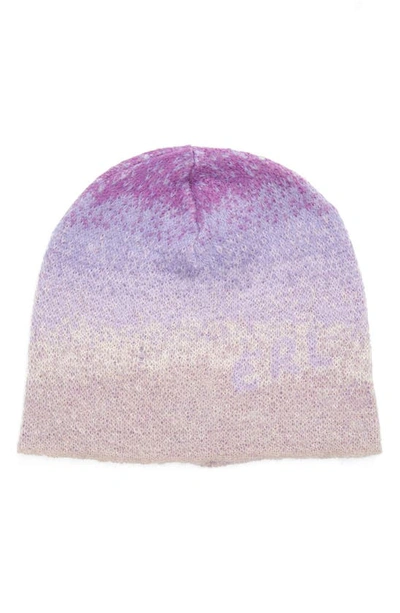 Erl Logo-intarsia Gradient Mohair-blend Beanie Hat In Purple
