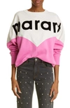 Isabel Marant Étoile Isabel Marant Etoile Womens Fuchsia Black Houston Logo-print Cotton-blend Sweatshirt In Multi-colored