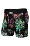 Saxx Vibe Super Soft Slim Fit Boxer Briefs In Midnight Tropics- Multi