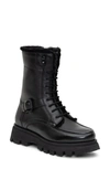 Ara Kaiza Faux Fur Lined Combat Boot In Black