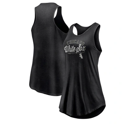 Fanatics Branded Black Chicago White Sox Simplicity Swing Racerback Scoop Neck Tank Top