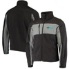 DUNBROOKE DUNBROOKE BLACK CAROLINA PANTHERS CIRCLE ZEPHYR SOFTSHELL FULL-ZIP JACKET