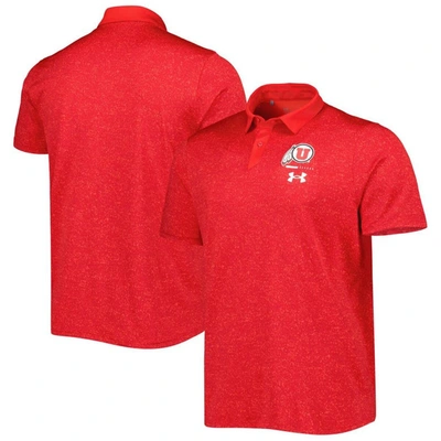 UNDER ARMOUR UNDER ARMOUR RED UTAH UTES STATIC PERFORMANCE POLO