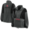 WEAR BY ERIN ANDREWS WEAR BY ERIN ANDREWS CHARCOAL BOSTON RED SOX PACKABLE HALF-ZIP JACKET