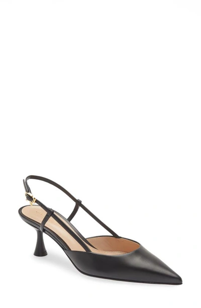 GIANVITO ROSSI KITTEN HEEL SLINGBACK POINTED TOE PUMP