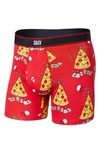 Saxx Boxer Briefs In Pizza On Earth- Red