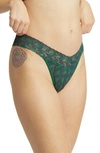 Hanky Panky Print Lace Original Rise Thong In Chess