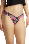 Hanky Panky Floral-print Lace Thong In Autobiography