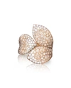 Pasquale Bruni Women's Giardini Segreti 18k Rose Gold & Diamond Pavé Leaf Wrap Ring