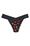 Hanky Panky Printed Dreamease Original Rise Thong In Cherry Boom