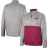 Colosseum Gray Virginia Tech Hokies John Half-zip Jacket In Gray