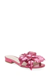 Cecelia New York Lila Slide Sandal In Metallic Fuchsia