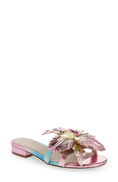 Cecelia New York Lila Slide Sandal In Rainbow Metallic