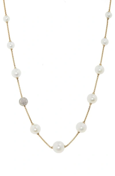 David Yurman Pearl And Pavtation Necklace In Gold