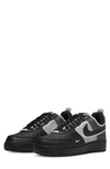 Nike Men's Air Force 1 React Shoes In Black/ Black/ White