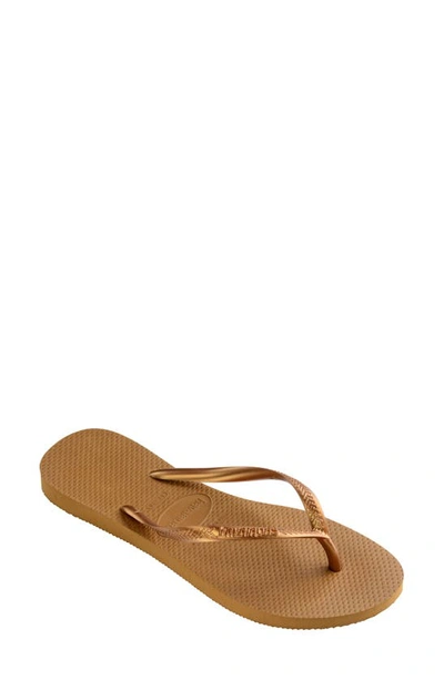 Havaianas Slim Flip Flop In Bronze