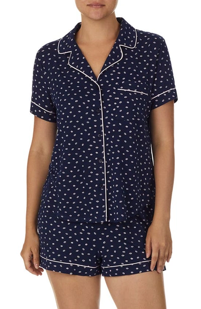 Kate Spade Print Short Pajamas In Blue