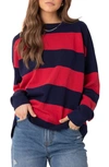 Edikted Logan Stripe Oversize Sweater In Red