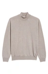 Canali Mock Neck Merino Wool Sweater In Beige