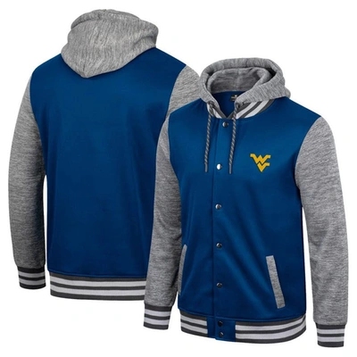 COLOSSEUM COLOSSEUM NAVY WEST VIRGINIA MOUNTAINEERS ROBINSON HOODIE FULL-SNAP JACKET