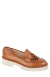 Patricia Green Beckham Tassel Lug Loafer In Cognac/white