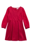 Little Angels Kids' Long Sleeve Fit & Flare Dress In Red