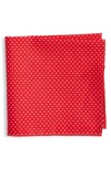 Clifton Wilson Dot Cotton Pocket Square In Red