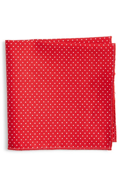 Clifton Wilson Dot Cotton Pocket Square In Red