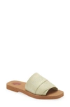 Chloé Woody Logo Slide Sandal In Hazy Green