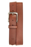 Allsaints Western Leather Belt In Bitter Brown