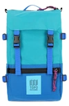 Topo Designs Rover Water Resistant Mini Backpack In Tile Blue/ Blue