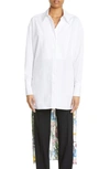 Stella Mccartney Button-front Floral Cape Shirt In Multicolor
