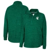 COLOSSEUM COLOSSEUM GREEN MICHIGAN STATE SPARTANS NATALIE SPECKLED QUARTER-SNAP TOP