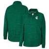 Colosseum Green Michigan State Spartans Natalie Speckled Quarter-snap Top In Green